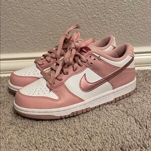 Nike Blush Pink and White Low-Top Sneakers